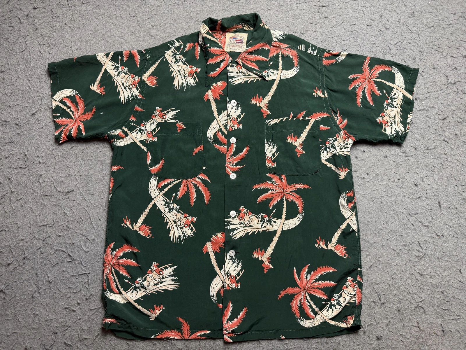 Vintage Duke Kahanamoku Hawaiian Champion Shirt Medium 50s Palm Tree Derby Horse
Opens in a new wind