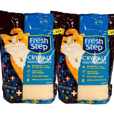 Fresh Step Crystals Cat Litter Health Monitor Unscented 7lb Each (2-Pack)