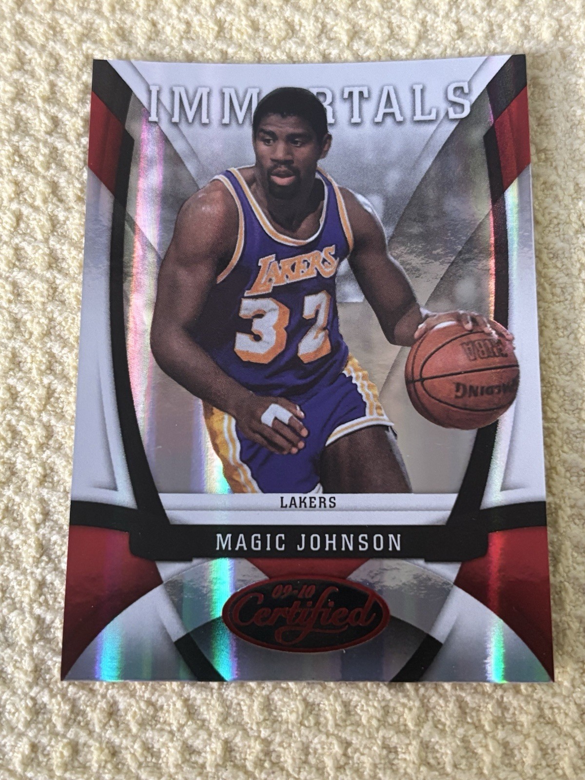 2009-10 Certified Mirror Red Magic Johnson #166 /250 LOS ANGELES LAKERS
