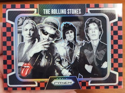 JAGGER RICHARDS WOOD ROLLING STONES 2025 PRIZM RED BLACK CHECKERBOARD 63/179 #64