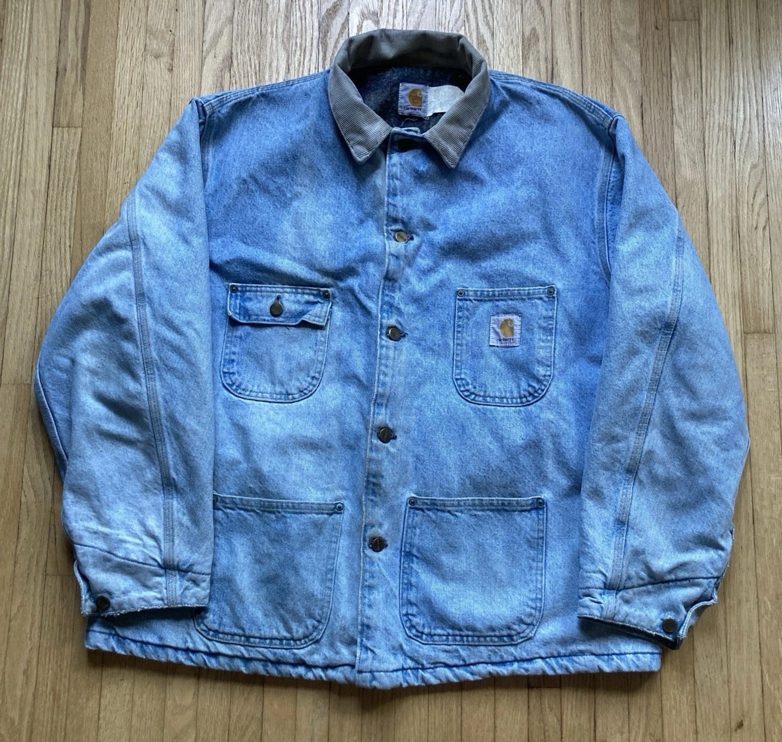Vintage 90s Carhartt SCB108 Light Wash Denim Blanket … - Gem