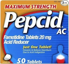 Pepcid AC Acid Reducer Maximum Strength Tablets, 100-Count (2- 50 Ct Packs)