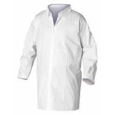 Kleenguard 36262 Disposable Lab Coat, Smmms, Serged, White, 30 Pk