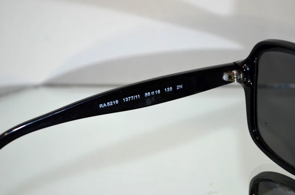 Ralph Lauren Logo Sunglasses Black/Silver Black Lenses Oversized RA5216 1377/11 - Image 4 of 4