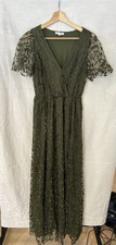 EUC Baltic Born Olive Green Lace Maxi Dress Boho Cottagecore - Size Medium