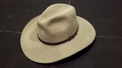 BEAVER　HATS サイズ7 Beaver Hats 5X Fur Felt Leather Sweat Brown Cowboy Hat Size 6 7/8