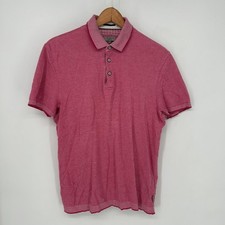Ted Baker Polo Shirt Mens 4 Pink Short Sleeve Stretch