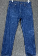 Vintage Wrangler Jeans Mens 34x32 Blue 13MWZ Denim Faded Marbling Western Rodeo