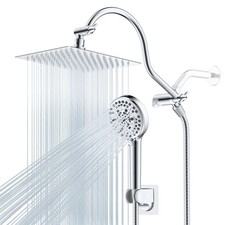 8" High Pressure Rainfall Shower Head Combo with Handheld Spray 10 Spray Setting