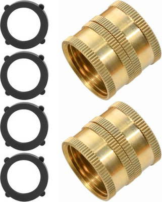 #ad 2 Pack 3 4 Inch Garden Hose Connector Dual Swivel Male to Male Double Female Fit $7.47
