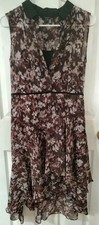 Simply Vera By Vera Wang Floral Chiffon Hi Low Dress Size XS- Flirty Romantic