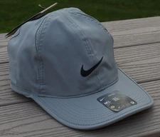 NWT NIKE Dri-Fit Club Featherlight Tennis/Running Adult Adj Hat-Size M/L GRAY