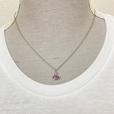 Vivienne Westwood Necklace Leonor Purple Silver TOP 1cm NO BOX | eBay