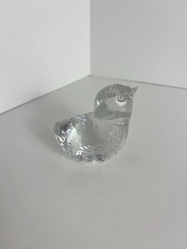 Baccarat Signed Baby Chick Heads Up France Crystal Figurine, Excellent Condition