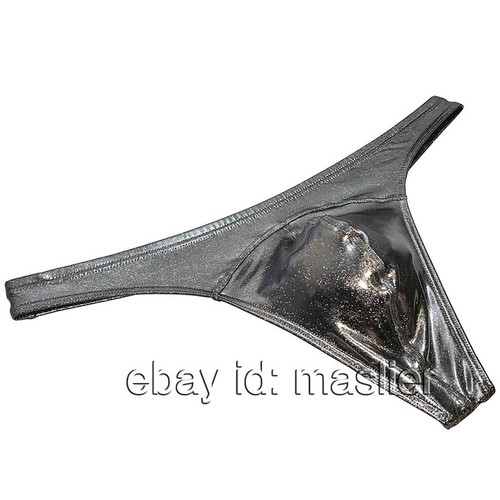 Men Reflective Stretchy T-Back Underwear Pouch Bikini Thong Shiny Metalli Tanga - Picture 8 of 24