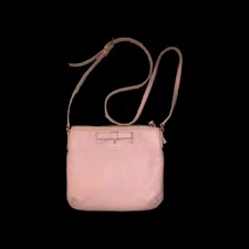 Kate Spade Crossbody Bag Light Pink Pebbled Soft Leather Strap Logo Bow 8.5 X7.5