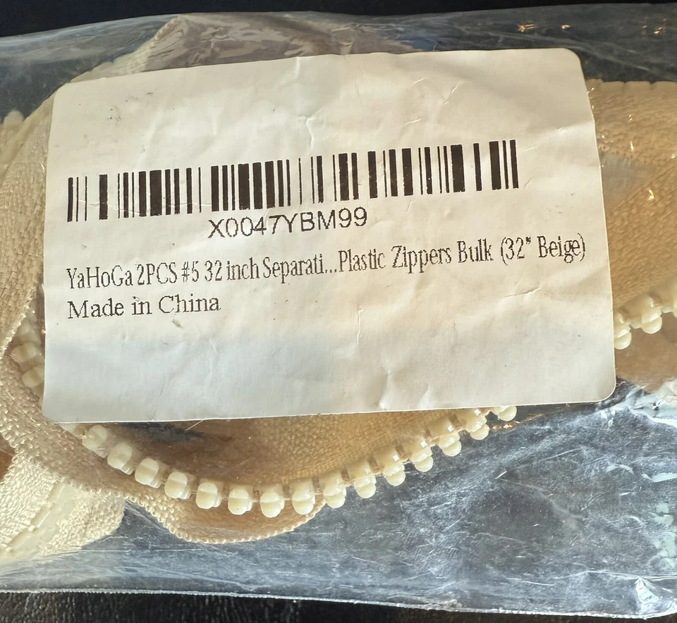 2 piezas #5 32 pulgadas cremallera de plástico beige - A0188 Foto 4 de 4