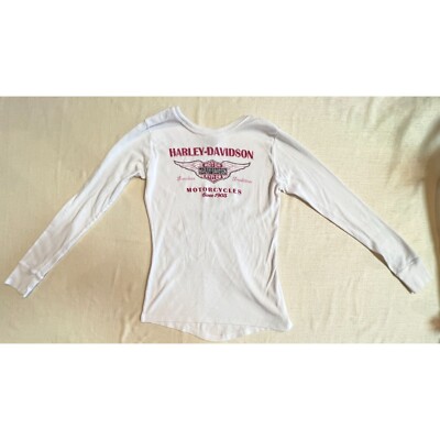 Harley Davidson 2013 Chi-Town Tinley Park Long Sleeve White Shirt Women Large