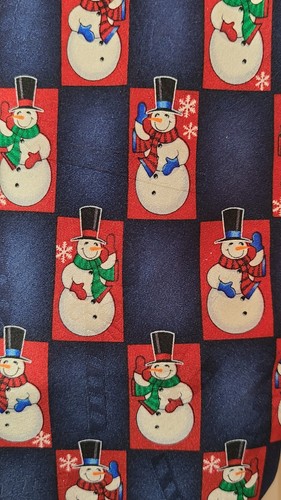 Hallmark Yule Tie Greetings Necktie Snowman Christmas Holiday Novelty Tie Blue - Picture 3 of 5