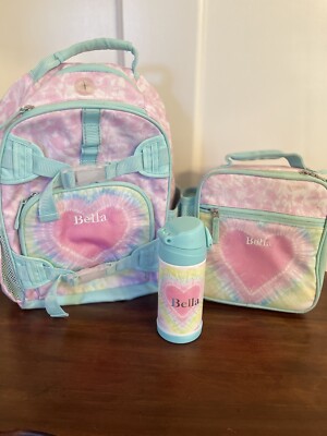 Pottery Barn Small Backpack Set Tie Dye Heart With Monogram Bella