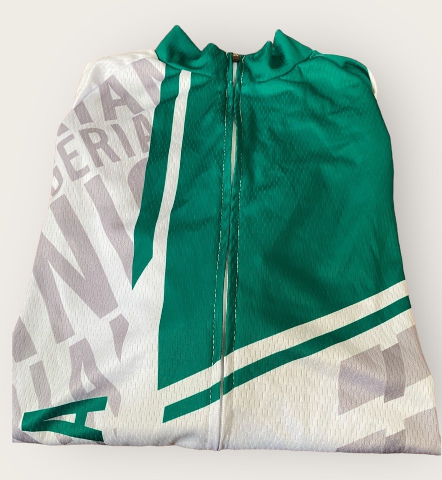 Cycling Jersey Mens Small Green White Nigeria ScudoPro Short Sleeve