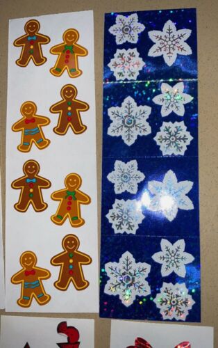 Vintage Mrs Grossmans Aufkleber Weihnachten Schneeflocke Bäume Bänder Zuckerstange #14 - Bild 4 von 7
