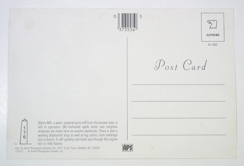 Postal Mabry Hill Grist on the Mill Blue Ridge Parkway 4x6 sin usar C. H. Ruth - Imagen 2 de 2
