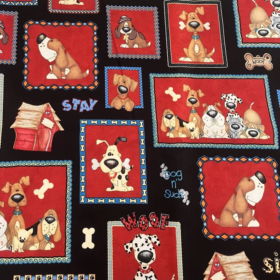 Puppy Dogs Pets Panels Novelty Quilting 100% Cotton Fabric FQ 45cm W x 55cm L BN - image 2 of 4