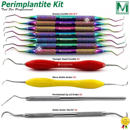 Gamma di Curette Dentali Scaler Scaling Canale Radice Chirurgia Parodontale Curetta - Foto 1 di 7