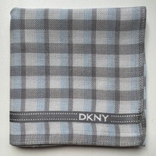 HANDKERCHIEF VINTAGE ART GRAY PLAID PLAIN MEN'S POCKET SQUARE COTTON 18" B0413
