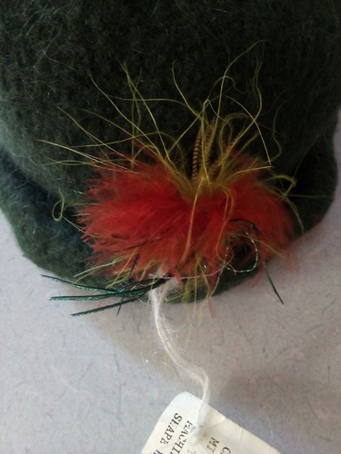 Vintage Hand Knit Bye Cristina Cloutier Womens Green Hat 85%Wool 15% Mohair - Picture 3 of 9