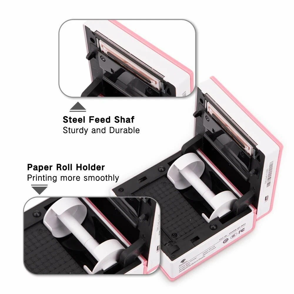 Bluetooth Mini Photo Printer Wireless Sticker Printer with Thermal Paper
