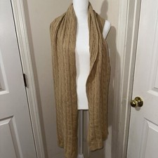 POLO Ralph Lauren Knit Wool Classic Tan Scarf  58 x 8