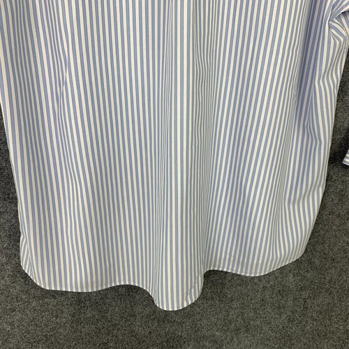 Michael Kors Dress Shirt Men 17.5 - 34/35 Long Sleeve Blue and White Stripe - Picture 9 of 13