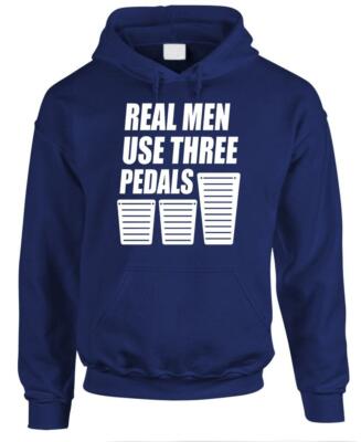 REAL MEN USE THREE PEDALS - Fleece Pullover Hoodie