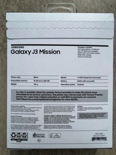 Verizon Samsung Galaxy J3 Mission 16GB Prepaid Smartphone, Black - Image 2 of 3