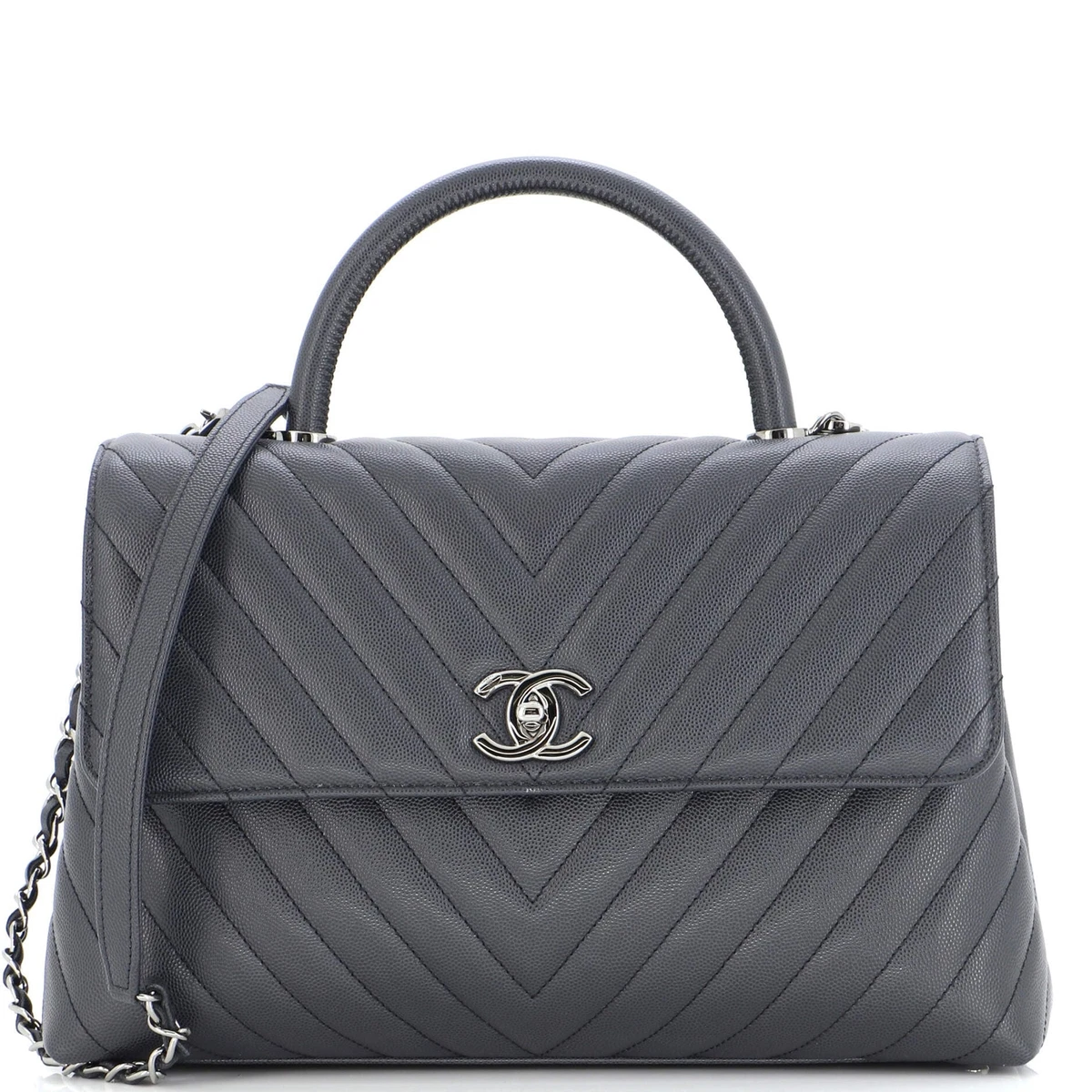 Chanel coco handle grey hot sale
