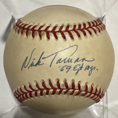 NICK TORMAN Autographed RONLB White Ball - 1969 New York Mets
