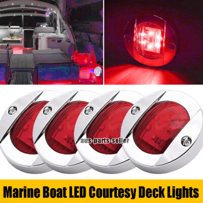 Rusty Stern Light 4x Round Marine Boat LED Stern Lights Cabin Deck Courtesy Light ...