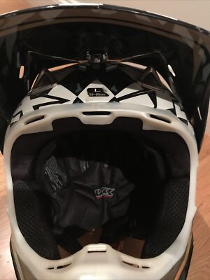 Fox V3 Pilot motocross helmet black white check Ricky