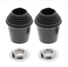 2Pcs Threaded Bass Drum Spur / Floor Tom Leg Tips Plastic Feet w/ Lock Nut US