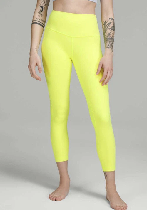 Lululemon Size 10 Align HR Pant 25” Electric Lemon ELLE Nulu Tight Soft Run  Yoga