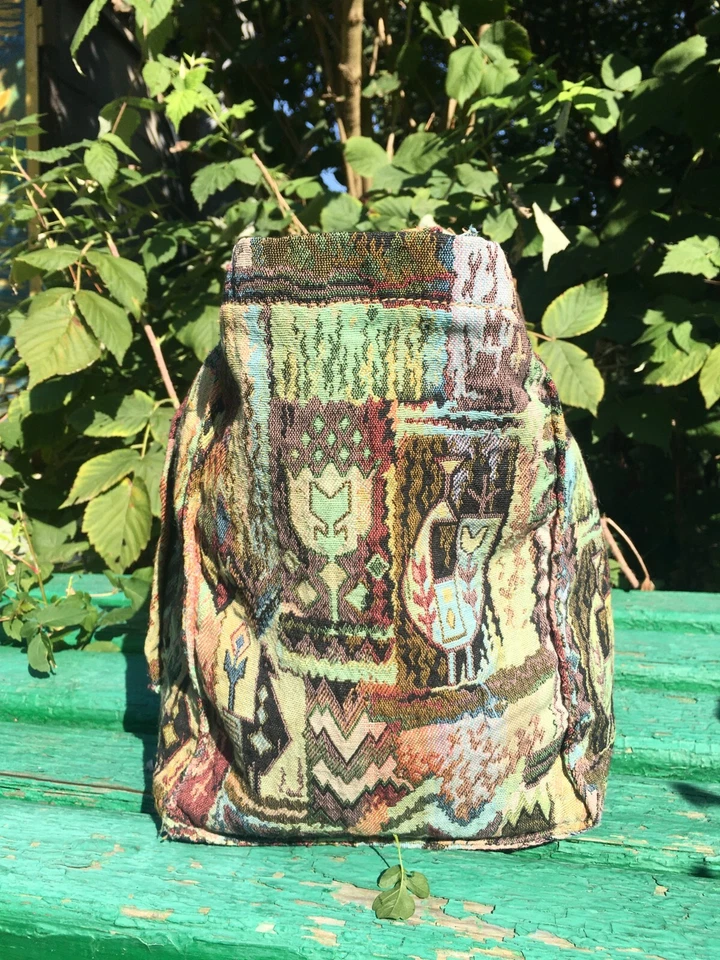 Bolso grande FELISI tapiz de cuero de lona Italia Foto 3 de 4