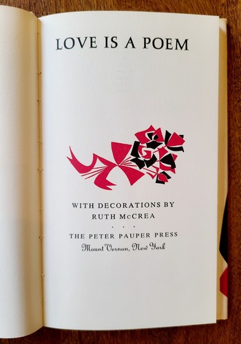 Love is a Poem 1962 Hardback DJ Poetry Peter Pauper Press Ruth McCrea 1st Editio - Imagen 8 de 9