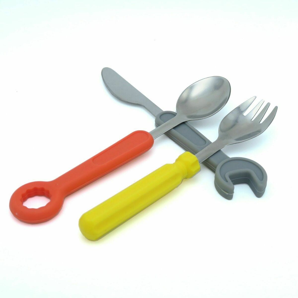 Silicone Building Block Kids Utensil Child Funny Tool Like Spoon Fork Knife  Sets