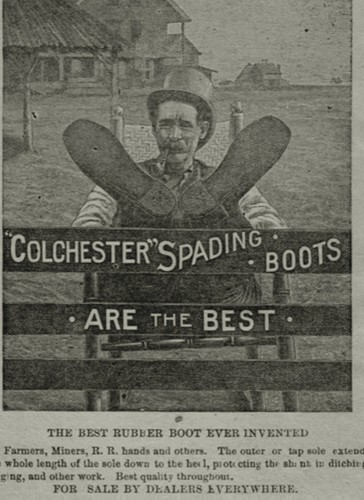 Colchester Ct Rubber Company Spading Boots Brass Antique Topper C1895 - Picture 7 of 12