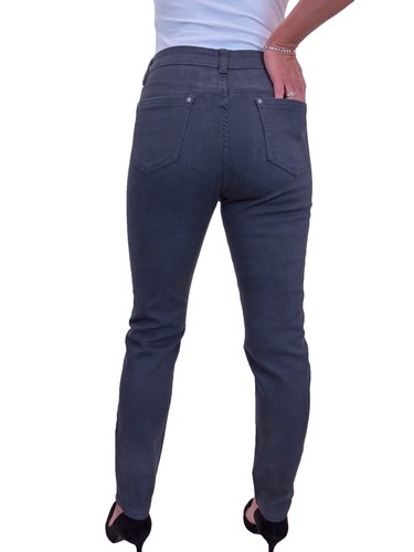 Womens Soft Touch Stretch Denim Jeans High Waist Solid Colour 10-22 - Picture 40 of 70
