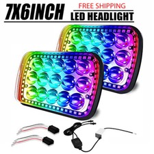 For 1984-2001 Jeep Cherokee 76 Inch Rgb Multi Color Led Halo Headlights Set