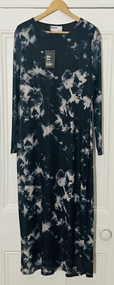 Rita Ora X Primark Women's Blue Acid Wash Mesh Long-Sleeve Maxi