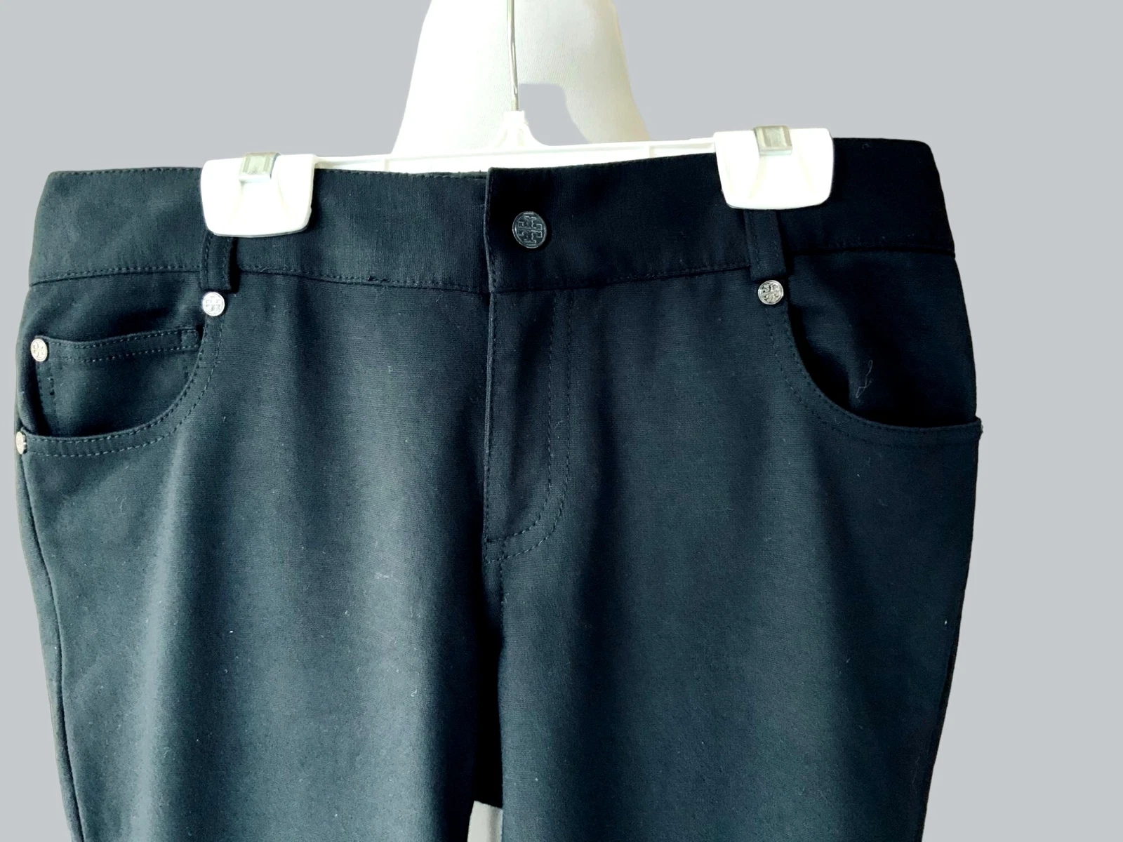 PANTALONI LUNGHI TORY BURCH DONNA DESIGNER NERI CON CERNIERA ANTERIORE DESIGN A 5 TASCHE OTTIME CONDIZIONI XS